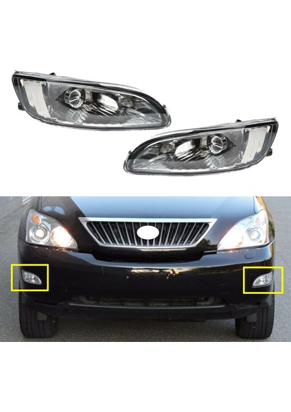 Çift Ön Tampon Sis Lens Temiz Lens Sürüş Lambası Montajı Lexus 2004-2009 RX330 RX350 81220-0E010 81210-0E010 (Yurt Dışından) fiyatları
