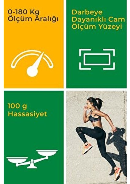 Dijital Baskül Beyaz Renkli Temperli Cam Tasarım 180 kg Kapasite ile Hassas Ölçüm