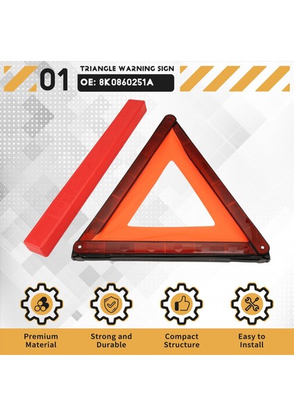 8K0860251A Jetta Golf Için Üçgen Uyarı Işareti -Audi A3 Q5 Q3 A4 A6 A7 A8 Q7 (Yurt Dışından) fırsatları