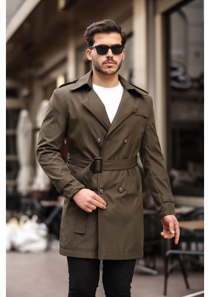 Uzun Beli Kemerli Apoletli Trençkot & Pardesü fırsatları