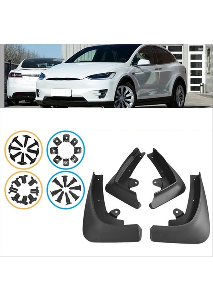 4pcs Araba Çamurlu Çamur Flaps Tesla Model x 2016-2021 Otomobil Aksesuarları (Yurt Dışından) modelleri