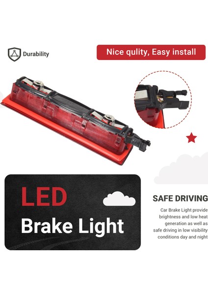 2004-2015 Için Caddy LED Üçüncü Merkez Üçüncü Merkez Yüksek Seviye Arka Fren Işık Lambası 2K0945087C (Yurt Dışından) indirimleri