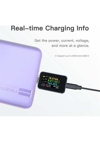 C240 Taşınabilir Usb-C Pd Dijital Güç Ölçer Test Cihazı Desteği 240W Pd3.1 Qc5.0 USB C Voltmetre Telefon Dizüstü Test Aracı (Yurt Dışından) modelleri