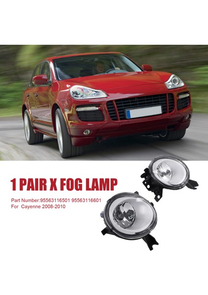 Porsche Cayenne Için 1paır 2008-2010 Araba Ön Sis Lambası Sis Işığı Montajı Halojen Ampuller 95563116501 95563116601 (Yurt Dışından) fırsatları