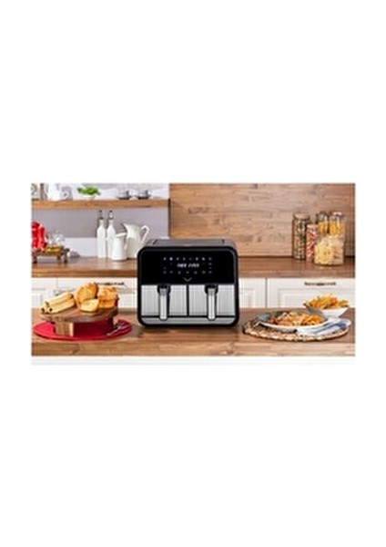 Lightfry Duo XXL Yağsız Fritöz 8 L Kapasite Çift Hazne LED Ekranlı