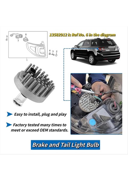 13582912 2013-2016 Gmc Acadia Için Uyumlu Fren ve Kuyruk Ampulü, 2017 Gmc Acadia Limited Değiştirme 19433735 (Yurt Dışından) indirimleri