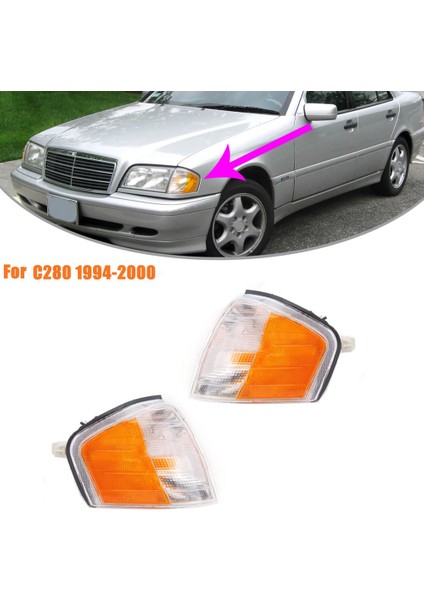 Mercedes Benz C Sınıfı W202 C230 C280 1994-2000 Araç Ön Köşe Işık Dönüş Sinyal Lambası 2028261143 2028261243 Sağ (Yurt Dışından) fiyatları
