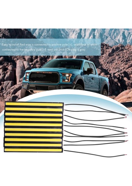 10X 12V Su Geçirmez Drl LED Şerit Işıklar Çubuklar Kamp Karavan Tekne Araba Koçanı-Beyaz (Yurt Dışından) fırsatları