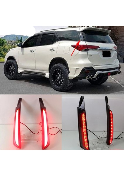 Toyota Fortuner 2015 - 2020 Işık Freni Işık Işık Modeli Için Araba Yanıp Set LED Reflektör Arka Lamba (Yurt Dışından) fırsatları
