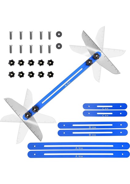 Merdiven Treads Gauge Şablon Aracı, Merdiven Jig, Ölçüm Merdiven Aracı, Merdivenler Için Raf Scribe Aracı, Alçıpan Mavisini Kesmek (Yurt Dışından)