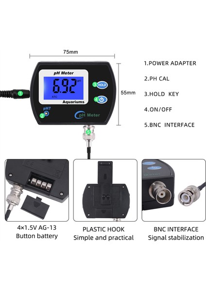 Akvaryum Için Doğru Ph Metre Çok Parametreli Su Kalitesi Monitör Çevrimiçi Ph Monitör Asidometre Ab Fişi (Yurt Dışından) indirimleri