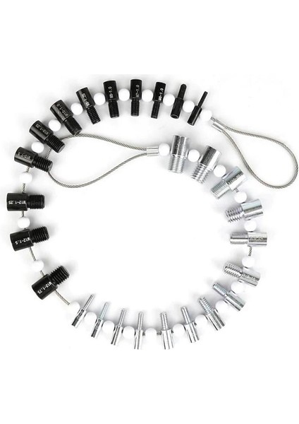 Taşınabilir Iplik Test Cihazı Cıvata Somun Vidası Cıvata Somun Vidası Kontrol Denetleyicisi 26 Erkek/dişi Boyutu Ölçüm Ölçüm Alet Kiti (Yurt Dışından)