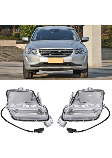 Sol Yan Araba Gündüz Koşu Işıkları Ön Bumer LED Sis Lambası Drl Volvo XC60 2014-2018 31364330 (Yurt Dışından) modelleri