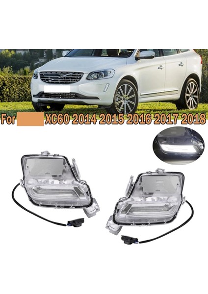 Sol Yan Araba Gündüz Koşu Işıkları Ön Bumer LED Sis Lambası Drl Volvo XC60 2014-2018 31364330 (Yurt Dışından) indirimleri