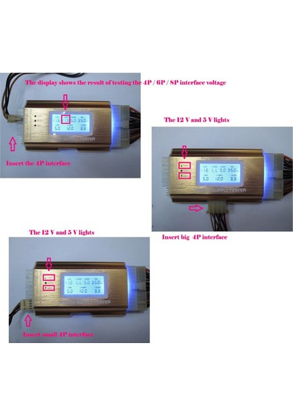 Dijital LCD Pc Güç Kaynağı Test Cihazı 20/24 Pın 4 Atx Btx Itx Sata HDD Aşınma ve Korozyona Dayanıklı (Yurt Dışından) indirimleri