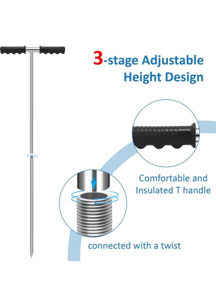 Paslanmaz Çelik Toprak Probu, Septik Tankları Bulmak Için Ayarlanabilir Toprak Çubuğu Aleti, Yeraltı Boruları, Su Boruları (Yurt Dışından) indirimleri