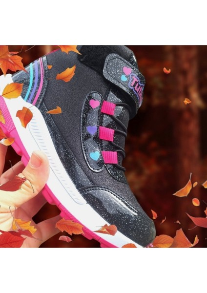 Kız Çocuk Kışlık Kaymaz Taban Su Geçirmez Cırt Cırtlı Yarım Bot fırsatları