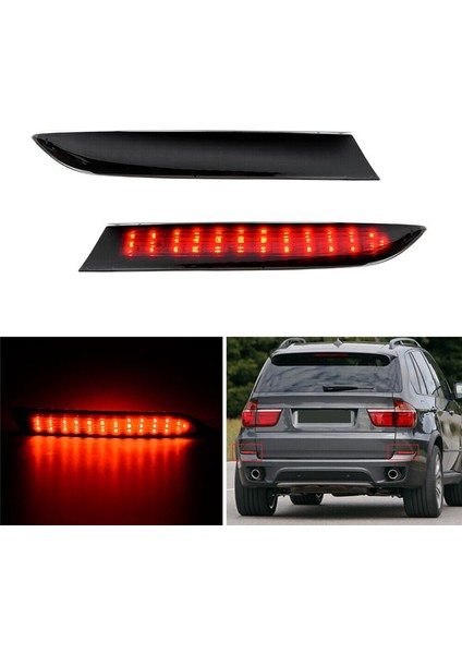 63147240997 LED Fren Işığı Tampon Işık Arka Tampon Işaretleyici Bmw X5 E70 Lcı 2010-2013 63147240998 Siyah (Yurt Dışından) indirimleri