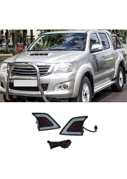 Toyota Hilux Vigo Için 2012 2013 2014 2015 LED Drl Gündüz Koşu Fark Lambası Ön Tampon Işığı (Yurt Dışından) fiyatları