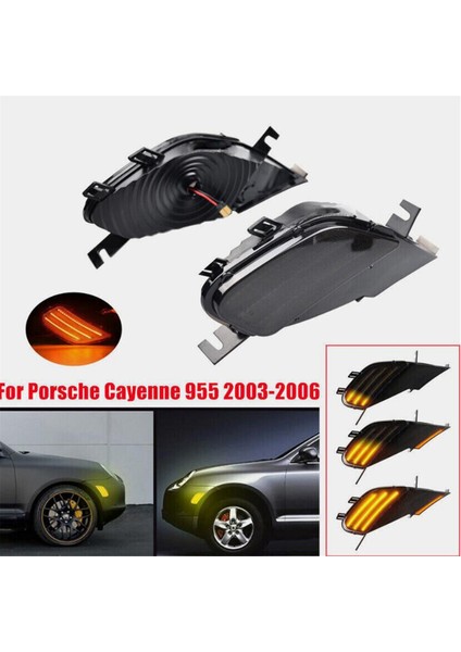 95563103310 95563103301 Dinamik LED Yan Işaretçi Işıkları Porsche Cayenne Için Sinyal Lambaları Dönüşü 955 2003-2006 Siyah (Yurt Dışından) fırsatları