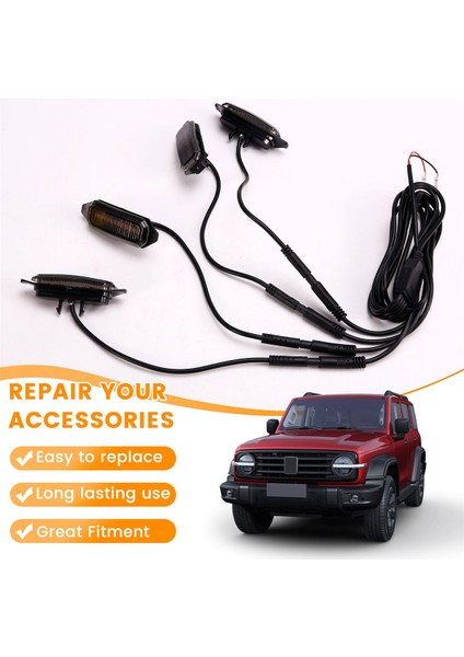 Great Wall Için Wey Tank 300 Orta Örüm Hafif LED Küçük Sarı Işık Ön Izgara Dekoratif Işık Modifikasyonu (Yurt Dışından) indirimleri