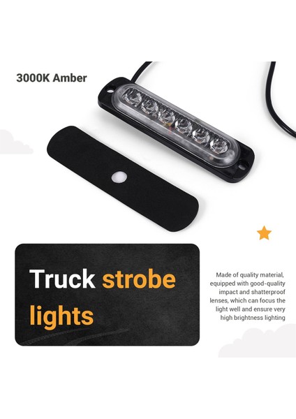 LED Acil Flaş Işıkları, Amber 6 LED Frose Uyarı Acil Durum Yanıp Sönen Işık Araba Kamyonu Yolu Atv Suv 2 Paket (Yurt Dışından) indirimleri