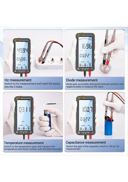 Aneng 681 Şarj Edilebilir Dijital Multimetre Tasarım Olmayan Voltaj Test Cihazı Ac/dc Voltaj Ölçer LCD Ekran Akım Test Cihazı Siyah (Yurt Dışından) indirimleri