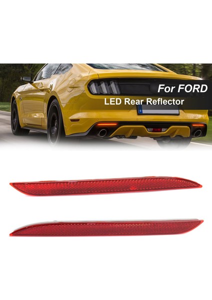 Araba Kırmızı Lens Arka Fren Arka Tampon Işık Köşe Reflektörü Ford Mustang Için Arka Reflektör 2015-2018 FR3B-17A849-A (Yurt Dışından) fiyatları