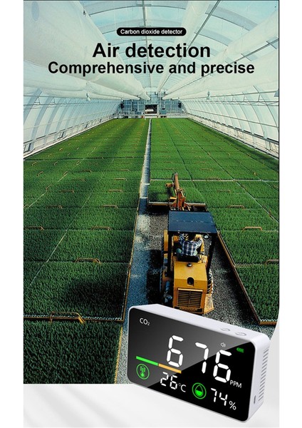 Mahsul Odası Için Sıcaklık ve Nem Monitörü ile 3&#39;ü 1 Arada Taşınabilir Karbondioksit Dedektörü Hava Kalitesi Dedektörü, Ofis Için Hava Kalitesi Dedektörü (Yurt Dışından) modelleri