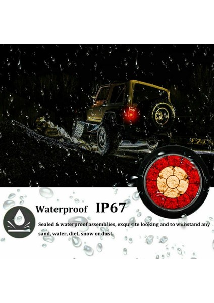 2x Tur 4inch Kırmızı/amber LED Kamyon Römorku Kuyruk Işıkları Arka Durdurma Fren Sinyal Işıkları (Yurt Dışından) modelleri