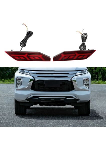 Araba LED Arka Sis Lambası Fren Lambası Arka Tampon Dekorasyon Lambası Mitsubishi Pajero Sport 2018 2019 2020 (Yurt Dışından) indirimleri