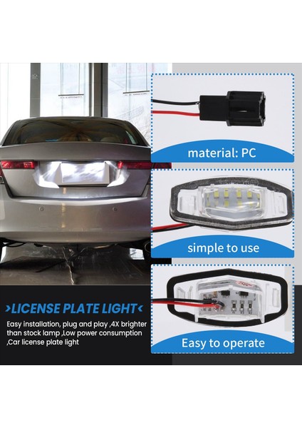 2pcs Araba LED Plaka Işık Plaka Hafif Lamba Honda Civic Honda Accord Siyah (Yurt Dışından) fırsatları