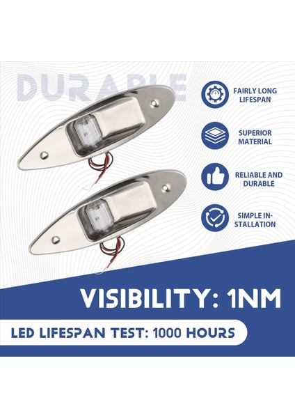 LED Iki Renkli Sinyal Işıkları Deniz Evrensel Navigasyon Işıkları Navigasyon Işıkları Tekne Malzemeleri (Yurt Dışından) modelleri