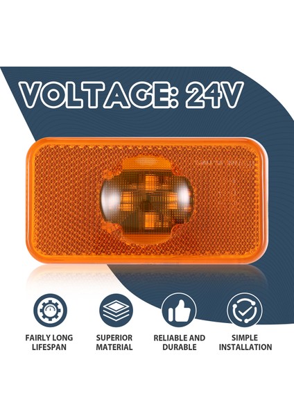 24V Araba Kamyonu LED Yan Işaretçi Işık Amber Gösterge Lambası 4 Volvo Kamyonlar Fm/fh Için LED (Yurt Dışından) fırsatları