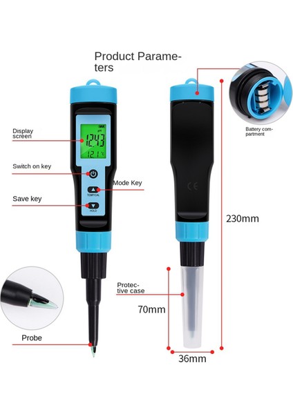 Gıda Ph Metre 0.00-14.00PH Yüksek Doğruluk Sıcak Ph Test Cihazı Sensör Astıdıde Analizi Et Cannıng Peynir Hamur Suyu A (Yurt Dışından) indirimleri