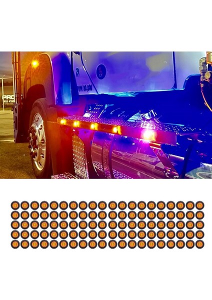 100 Adet 3/4 Inç Küçük Yuvarlak Amber Yan Işaret Işıkları Römork Kamyonu Için Lambalar Suv Atv Rv Bus Sinyal Lambaları Evrensel 12V (Yurt Dışından) fiyatları