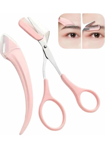 Taraklı Kaş Makası ve Ustura Seti Kaş Düzeltme Makası Kaş Bıyık Alma Aleti - T389G574-Z373 fırsatları