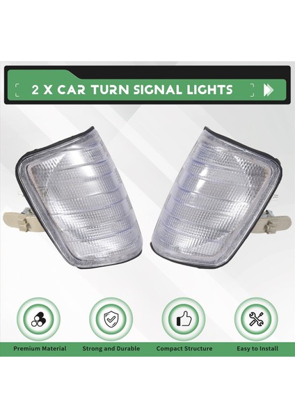 Araba L+R Beyaz Köşe Işıkları Mercedes W124 E-Serisi Sedan Için Sinyal Işıkları 1985-95 1248260043 1248260143 (Yurt Dışından) fırsatları