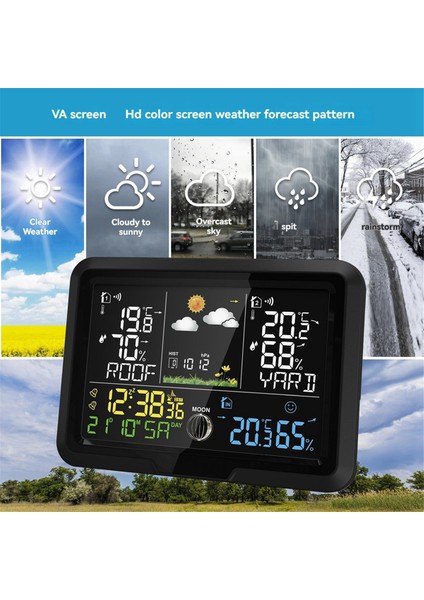 Bir Ila Iki Hava Durumu Saati Kapalı ve Dış Mekan Termometresi ve Higometre Kablosuz Çok Fonksiyonlu Hava Istasyonu Ab Fişi (Yurt Dışından) indirimleri