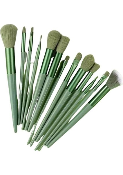 Makyaj Fırça Seti Yeşil 13 Parça Fondöten Fırçası Allık Fırçası Far Fır - MCT9230-3458 fırsatları