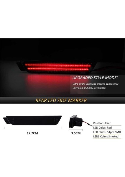 Chevy Camaro 2011-2015 Için Füme Lens LED Yan Işaret Işıkları, Ön Arka Tampon Sidemarker Lambaları Reflektörler (Yurt Dışından) fırsatları