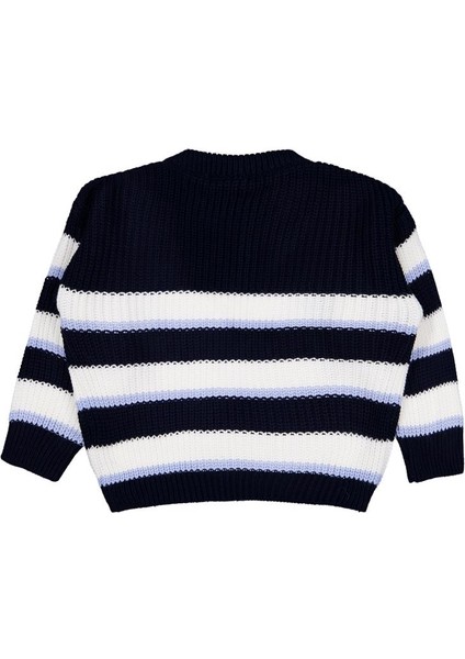 Çizgili Gömlekli 2-5 Yaş Kazak - Lacivert 4-5 Yaş