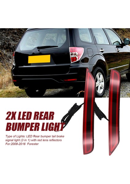 1 Çift LED Arka Tampon Reflektör Kuyruk Freni Sinyali Işık Lambası Subaru Forester 08-16 (Yurt Dışından) fırsatları