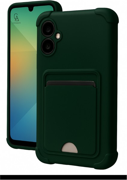 Samsung Galaxy A07 Uyumlu Arka Kamera Korumalı Kart Koyulabilen Silikon Kartlıklı Kılıf Kapak