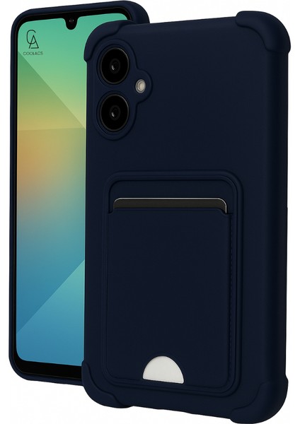 Samsung Galaxy A07 Uyumlu Arka Kamera Korumalı Kart Koyulabilen Silikon Kartlıklı Kılıf Kapak