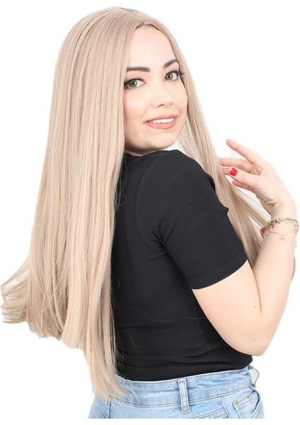 Fiber Sentetik Uzun Düz Peruk / Küllü Bebek Sarı fiyatları