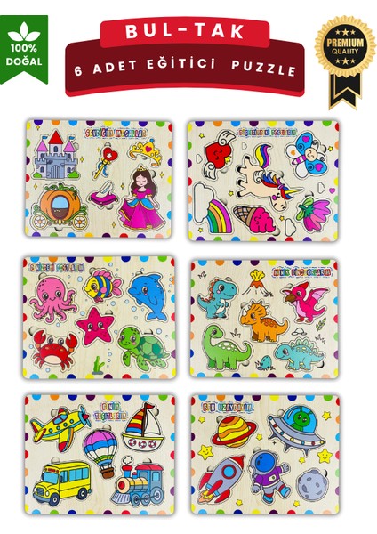 Ahşap Eğitici Puzzle Seti – 6’lı Eğitim ve Keşif Paketi Puzzle Oyuncak fiyatları