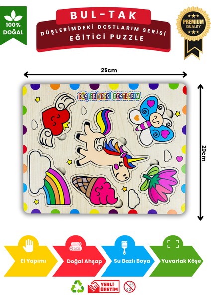 Ahşap Eğitici Puzzle Seti – 6’lı Eğitim ve Keşif Paketi Puzzle Oyuncak