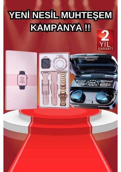 Aksesuar Hediyeli Akıllı Saat ve Dijital Göstergeli Powerbankli Bluetooth Kulakl? - M428R859-K40 fiyatları