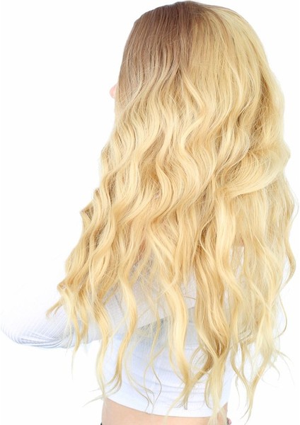 Fiber Sentetik Uzun Su Dalgası Peruk / Kumral / Sarı Ombreli fırsatları